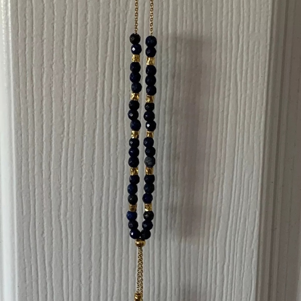Gorjana beaded necklace with lapis stone